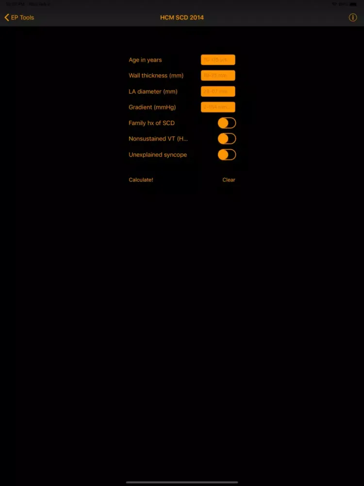 Tangkapan layar Electrophysiology Tools iPad 