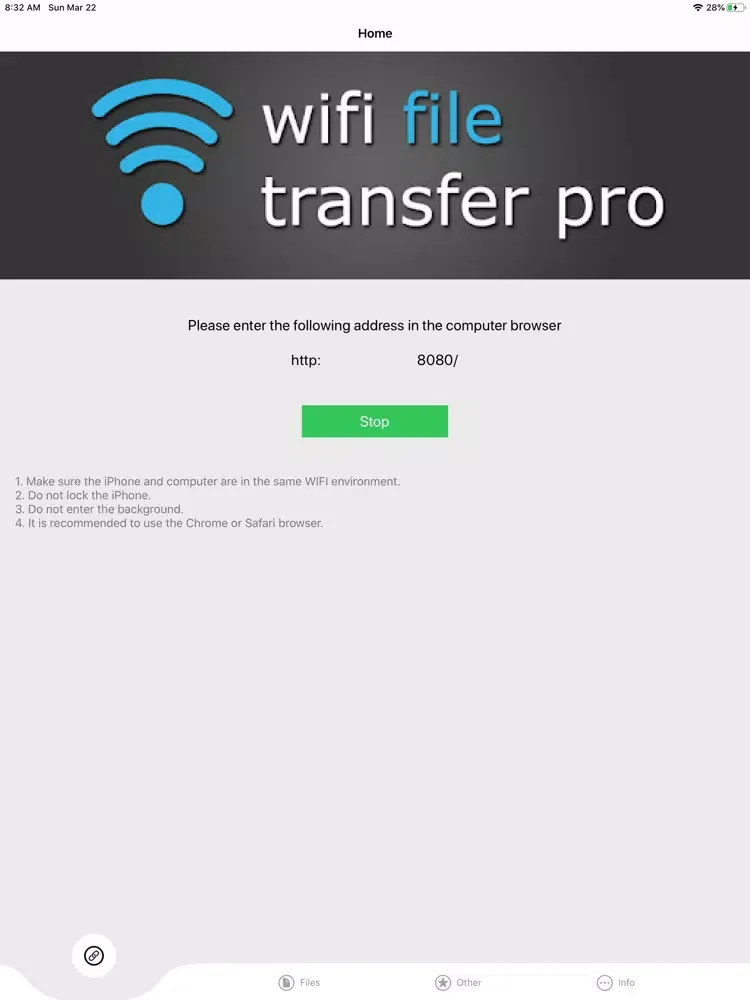 Captures d'écran de WiFi File Transfer Pro™ iPad 