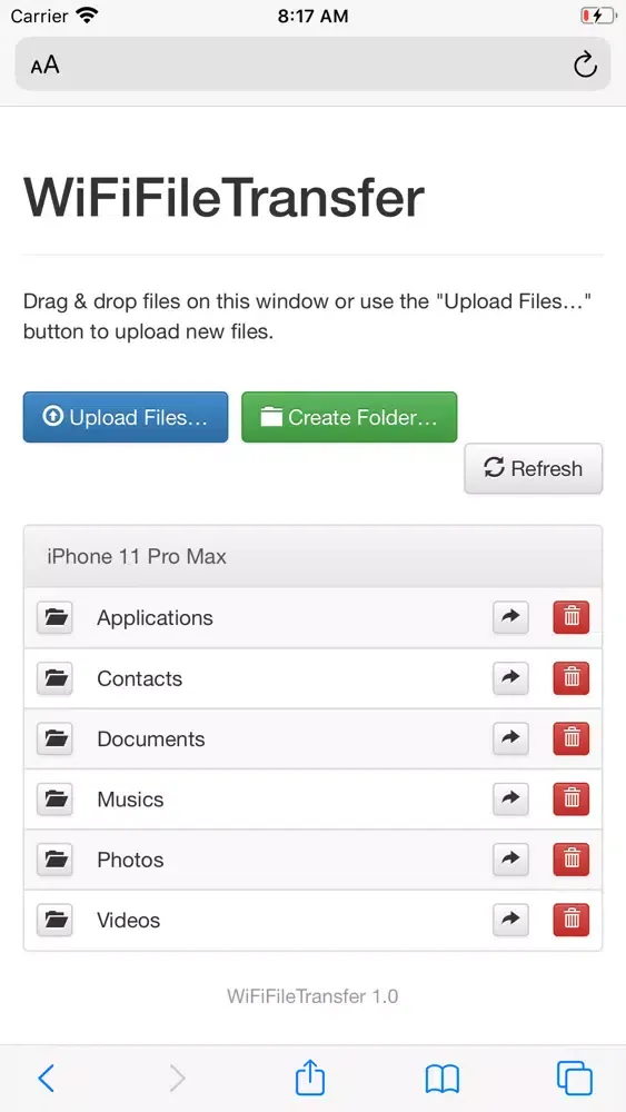 Captures d'écran de WiFi File Transfer Pro™