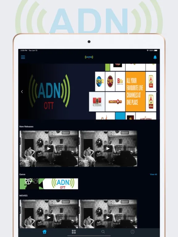 Captures d'écran de ADN OTT iPad 