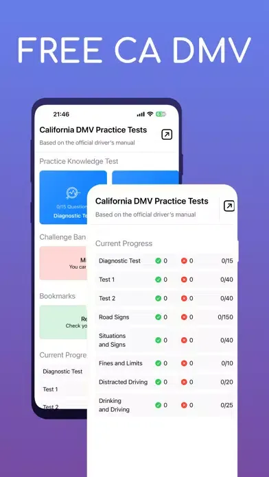 ภาพหน้าจอของ CA DMV Practice Test
