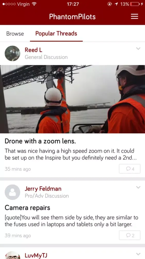 PhantomPilots - DJI Phantom Drone Forum Screenshots
