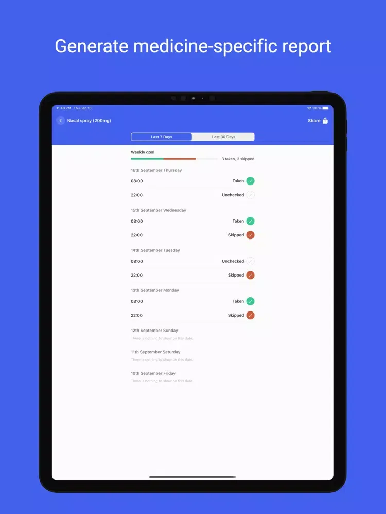 Medication Tracker by Pharma iPad  स्क्रीनशॉट