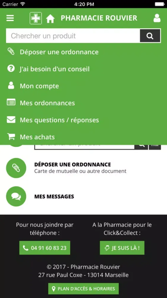 Captures d'écran de Pharmacie Rouvier