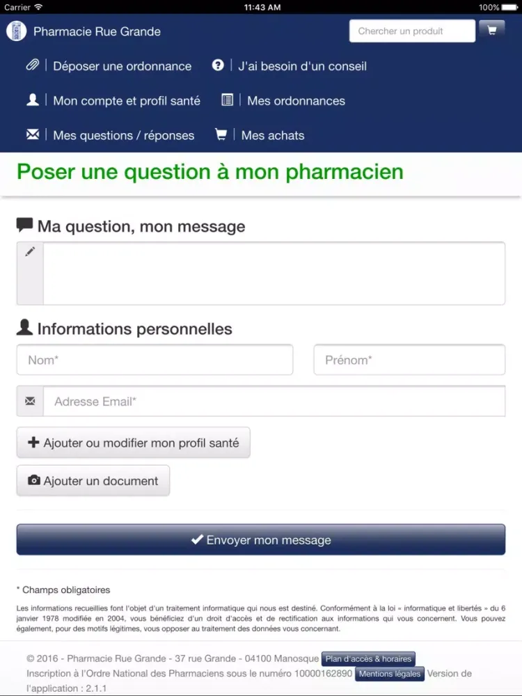 Capturas de tela do Pharmacie Rue Grande iPad 