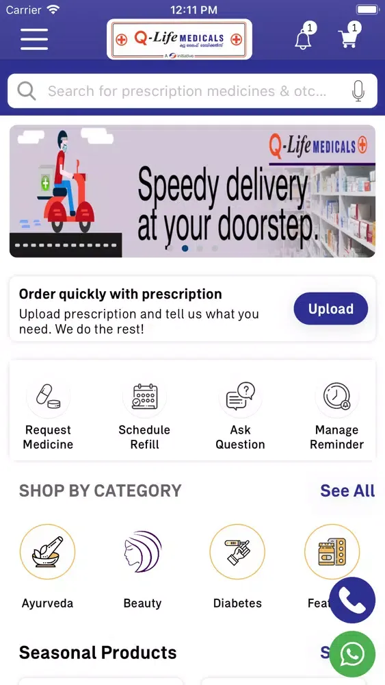 Tangkapan layar Q-life Medicals