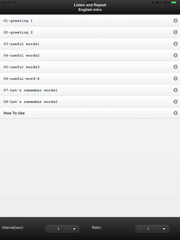 Listen & Repeat English-intro iPad  Ekran Görüntüleri