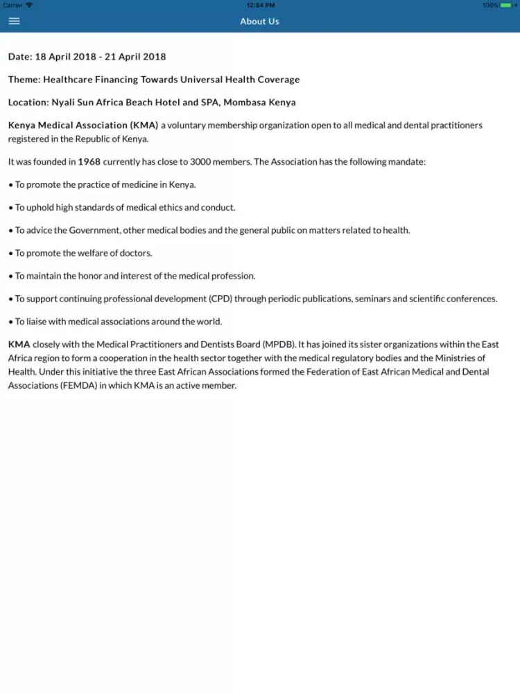 KMA Conference iPad 应用截图