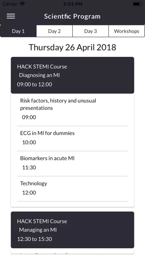 Capturas de pantalla de STEMI Live Conference