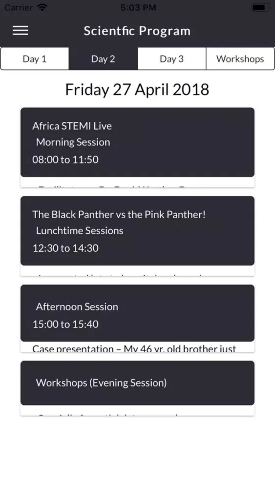 Capturas de pantalla de STEMI Live Conference