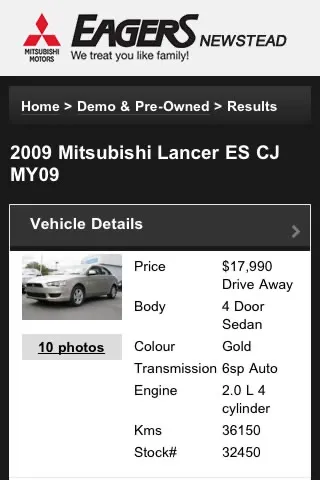 Eagers Mitsubishi Screenshots