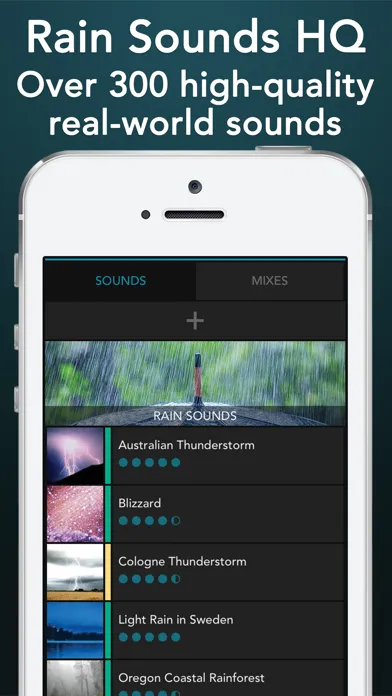 Ảnh chụp màn hình của Rain Sounds HQ: sleep aid