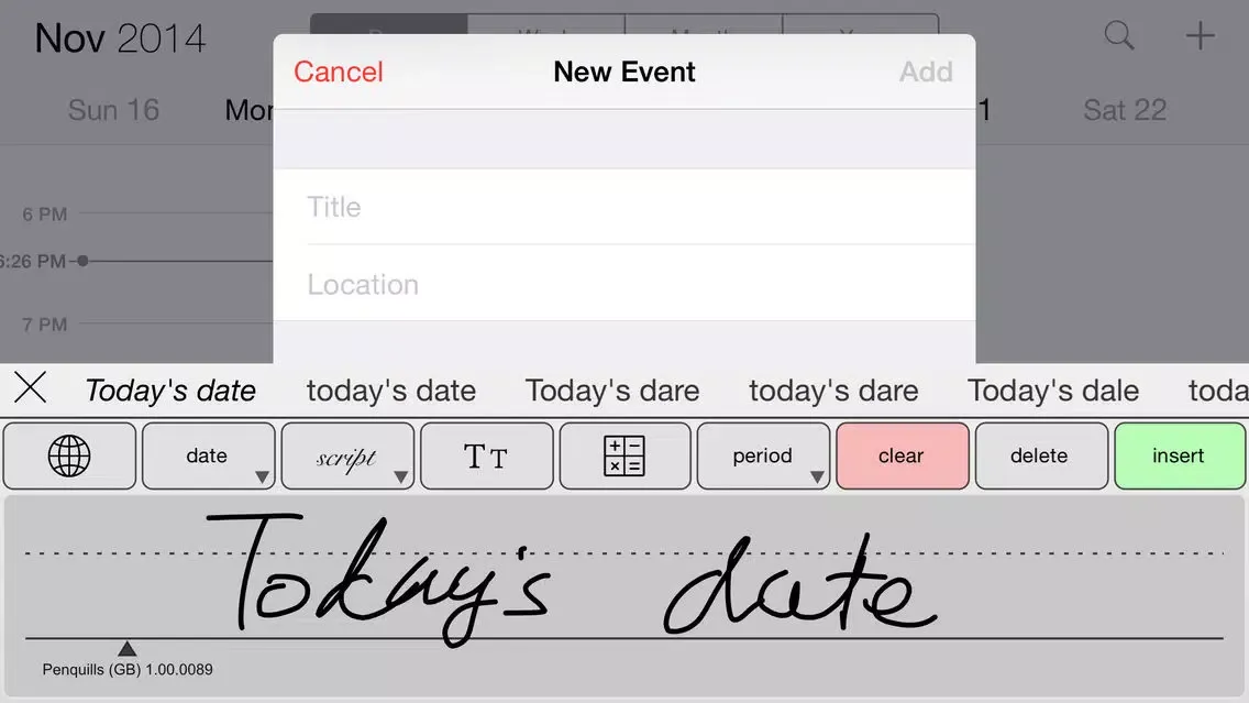 Tangkapan layar Penquills | Handwriting keyboard