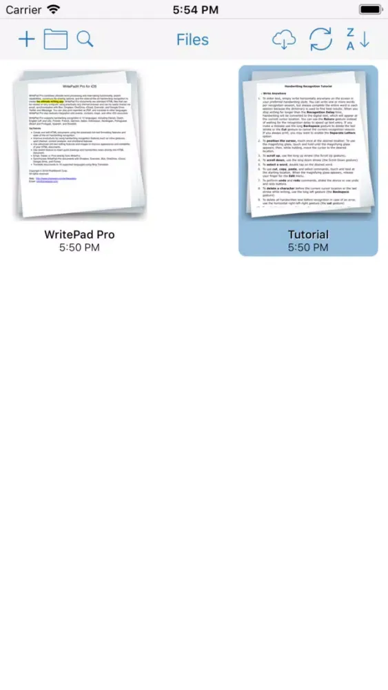 Zrzuty ekranu WritePad Professional