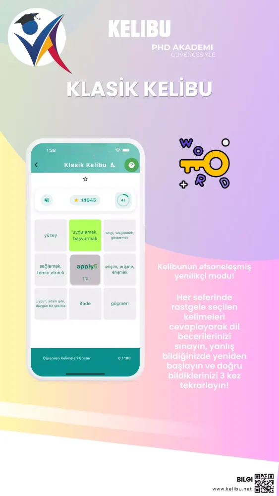 Kelibu: İngilizce Kelime Öğren应用截图