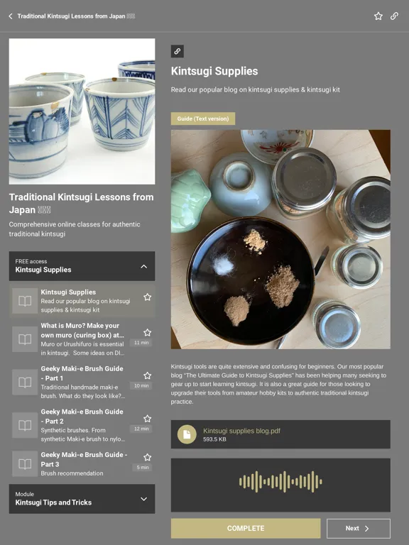 Screenshot di Kintsugi Class: pottery repair iPad 