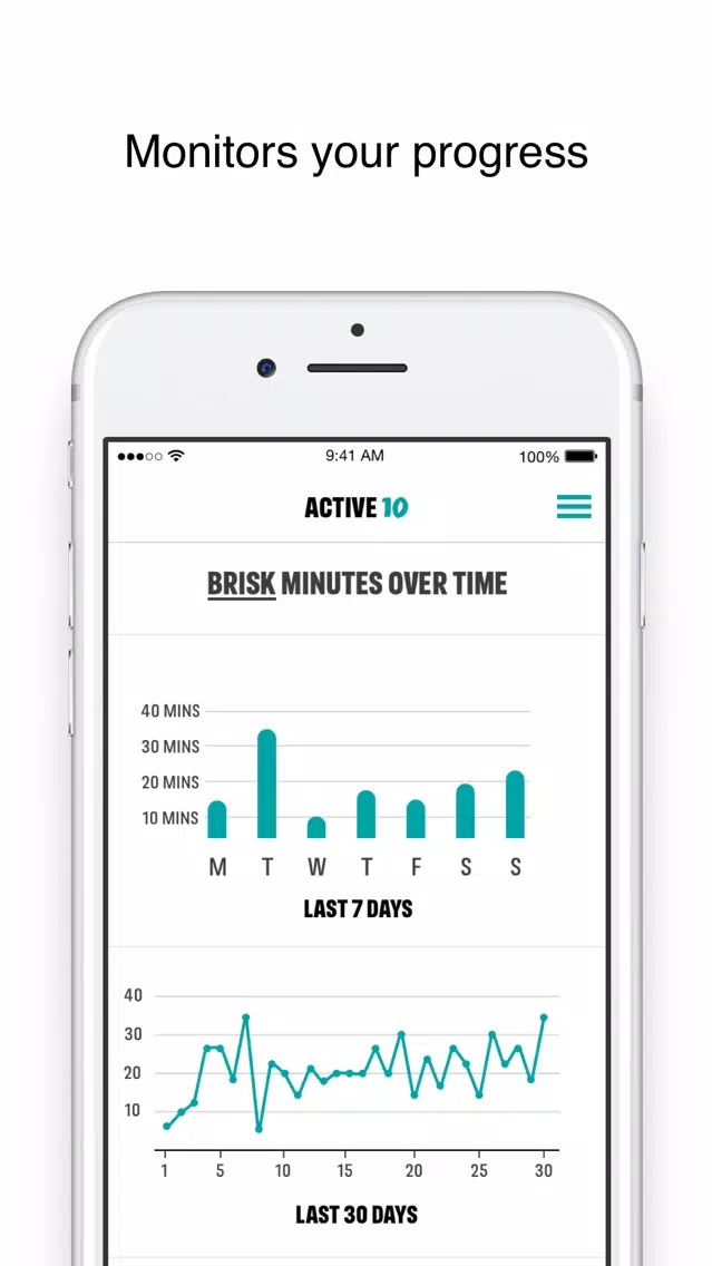 Tangkapan skrin NHS Active 10 Walking Tracker
