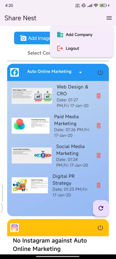 Ảnh chụp màn hình của Share Nest