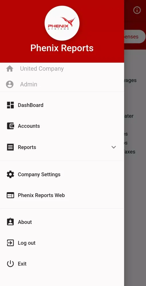 Capturas de tela do Phenix Reports