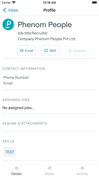 Phenom CRM Mobile Screenshots