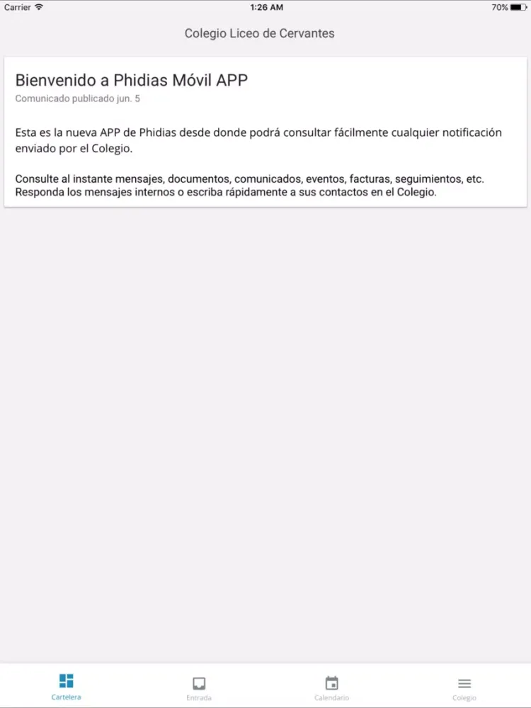 Ảnh chụp màn hình của Liceo de Cervantes iPad 