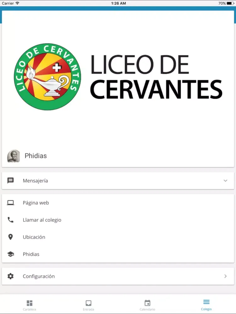 Ảnh chụp màn hình của Liceo de Cervantes iPad 