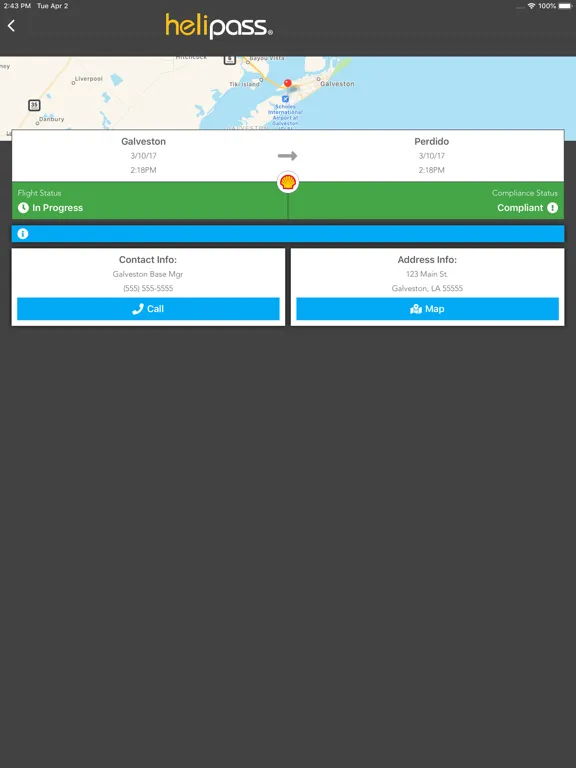 Capturas de tela do Helipass Passenger Mobile iPad 