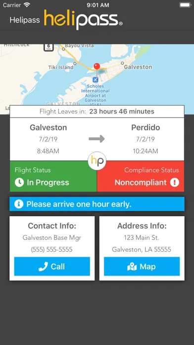 Capturas de tela do Helipass Passenger Mobile