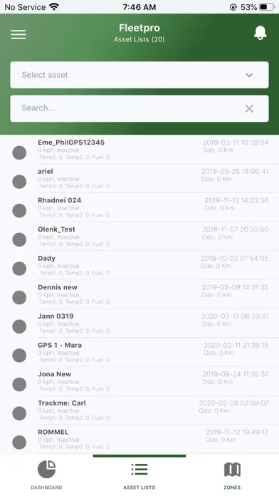 Zrzuty ekranu FleetPro v2.0