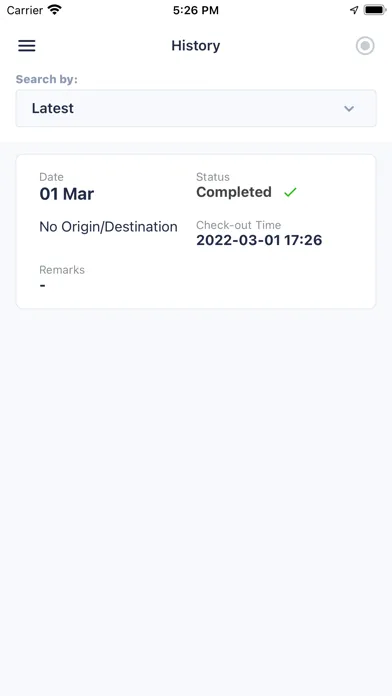 Tangkapan skrin Trackme v2