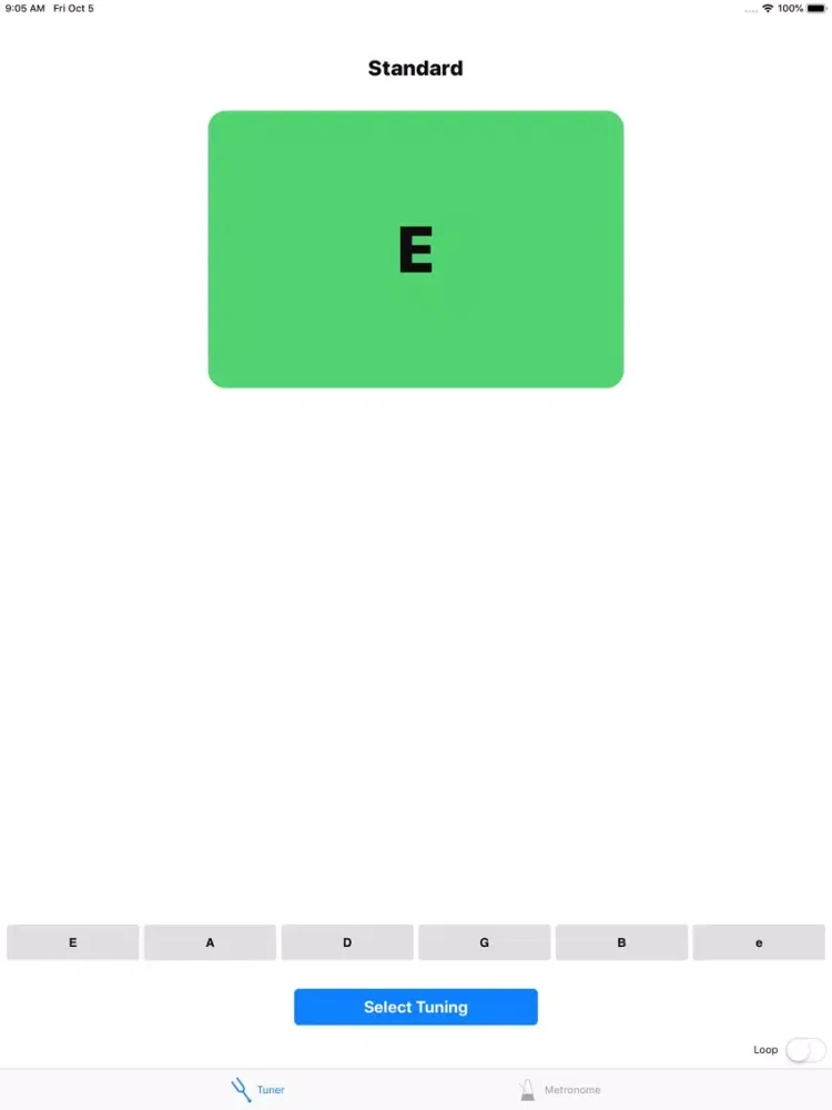 Capturas de tela do Guitar Tuning iPad 