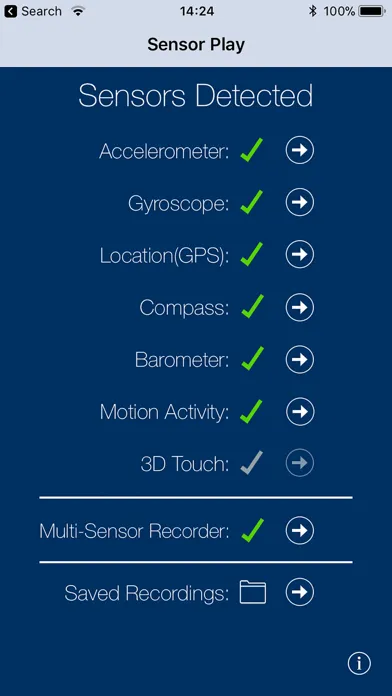 Capturas de tela do Sensor Play - Data Recorder