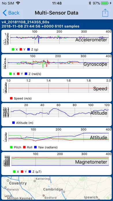 Capturas de tela do Sensor Play - Data Recorder
