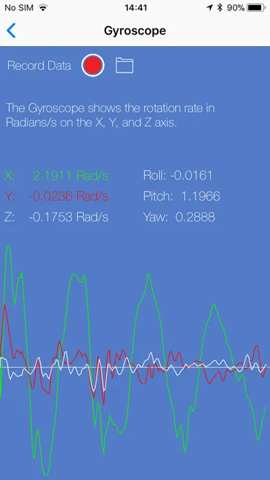 Capturas de tela do Sensor Play - Data Recorder