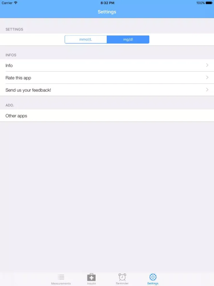 Diabetes Tracker - glucose level tracking iPad  스크린샷