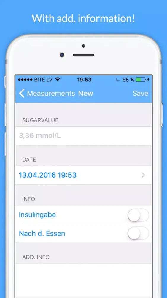 Diabetes Tracker - glucose level tracking 스크린샷
