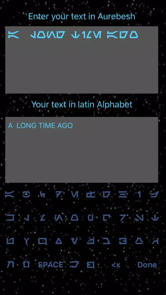 ภาพหน้าจอของ Aurebesh Writer - No Ads