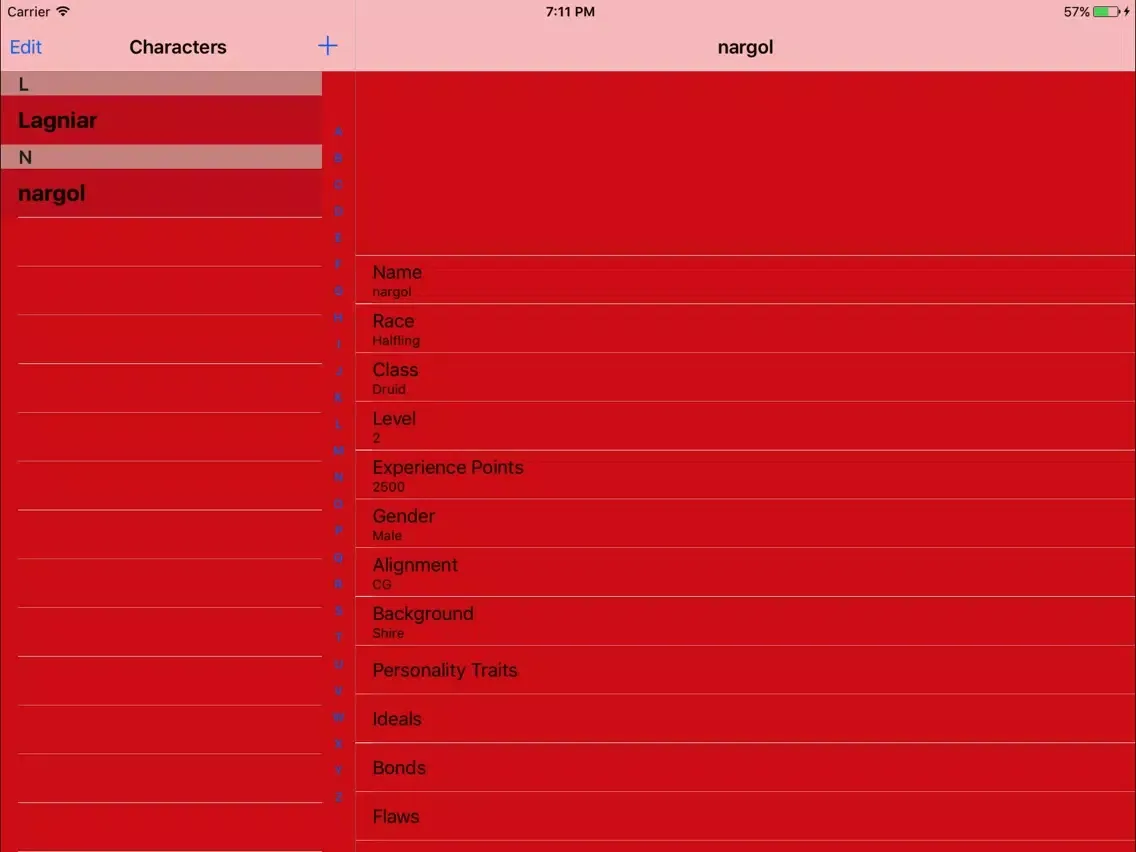 DnD5 Character Sheet - No Ads iPad  Screenshots