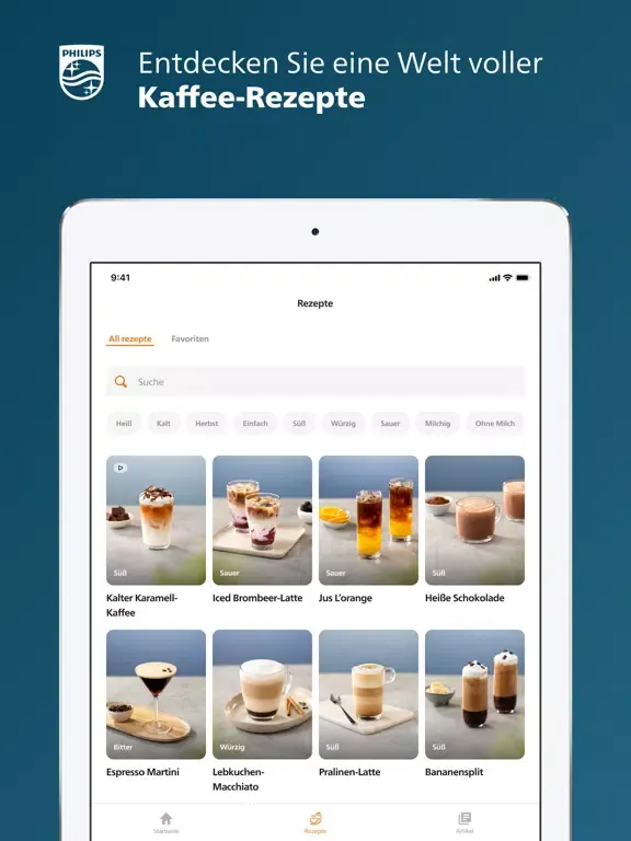 Screenshot di Philips Coffee+ iPad 