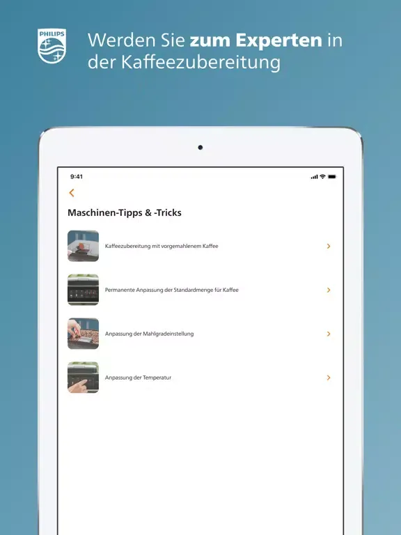 Screenshot di Philips Coffee+ iPad 