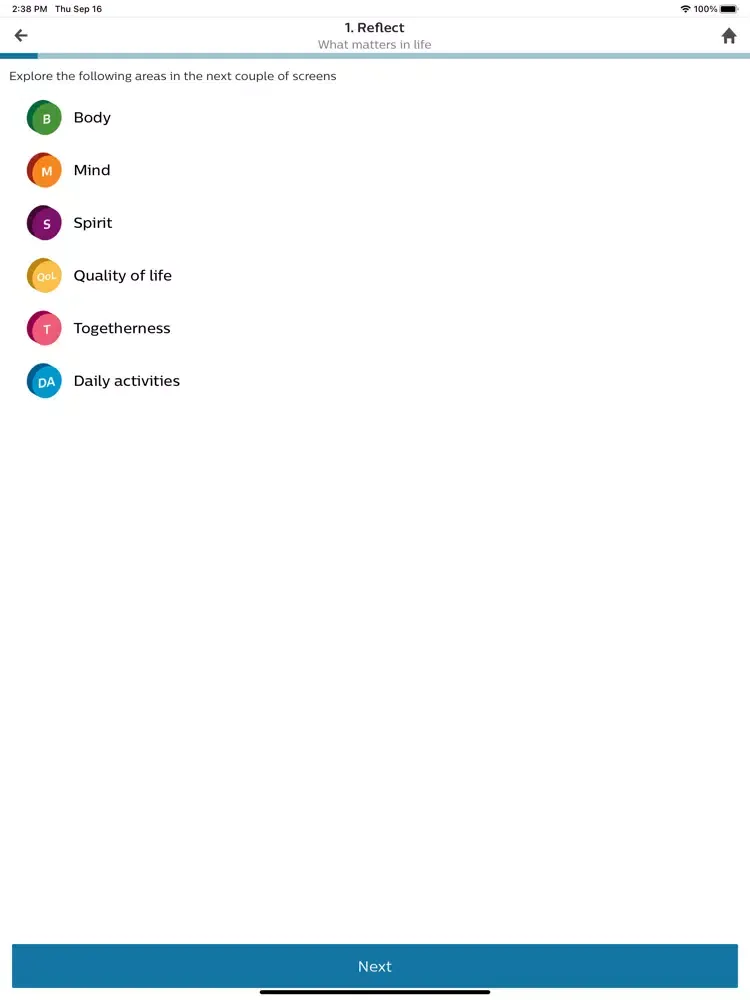 Capturas de tela do Health Guide+ iPad 