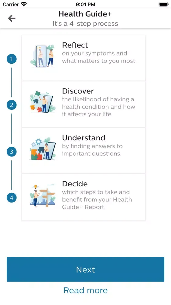 Capturas de tela do Health Guide+