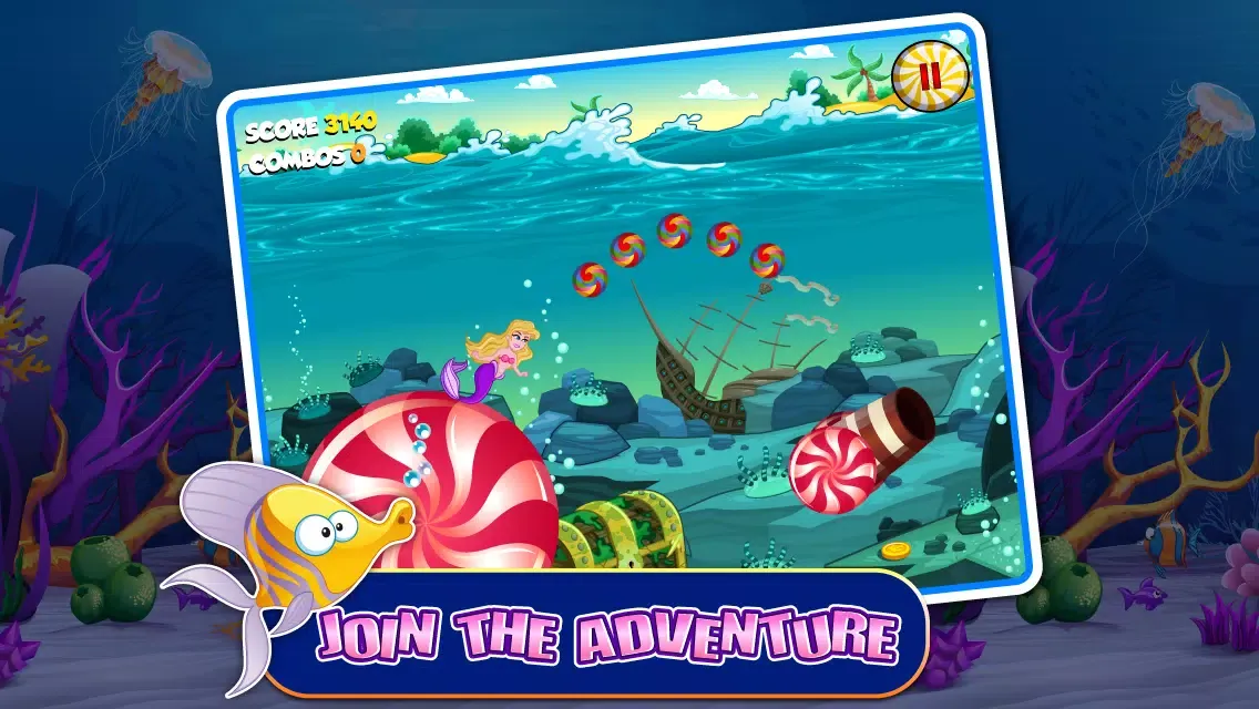 Ảnh chụp màn hình của Mermaid Jump World – Swimming and Grabbing Gadgets Under the Sea FREE