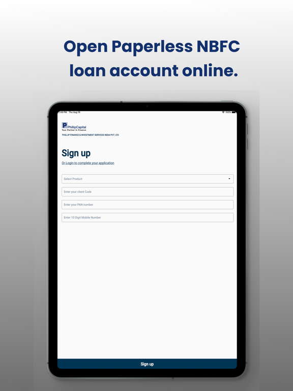 Tangkapan layar Phillip eKYC iPad 