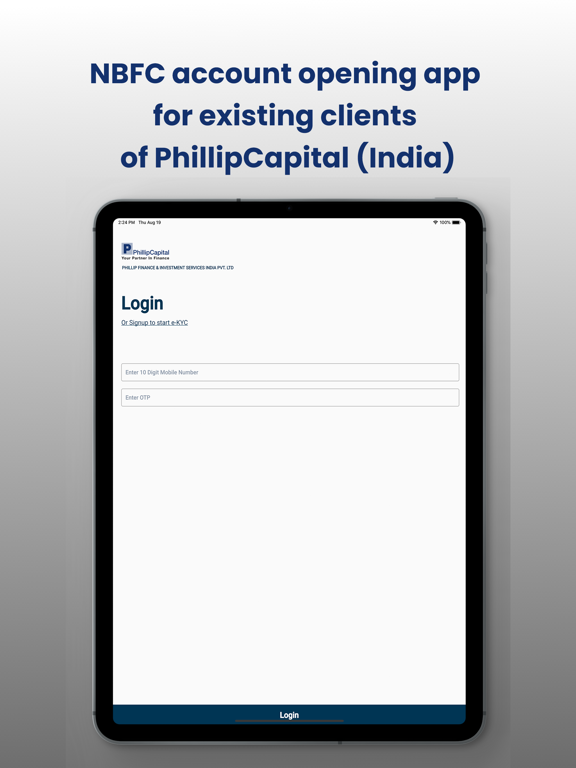Tangkapan layar Phillip eKYC iPad 