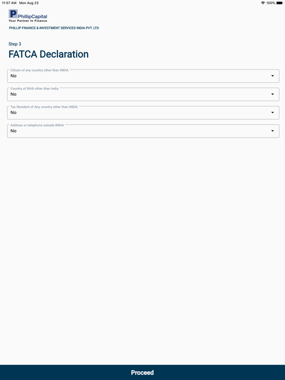 Tangkapan layar Phillip eKYC iPad 