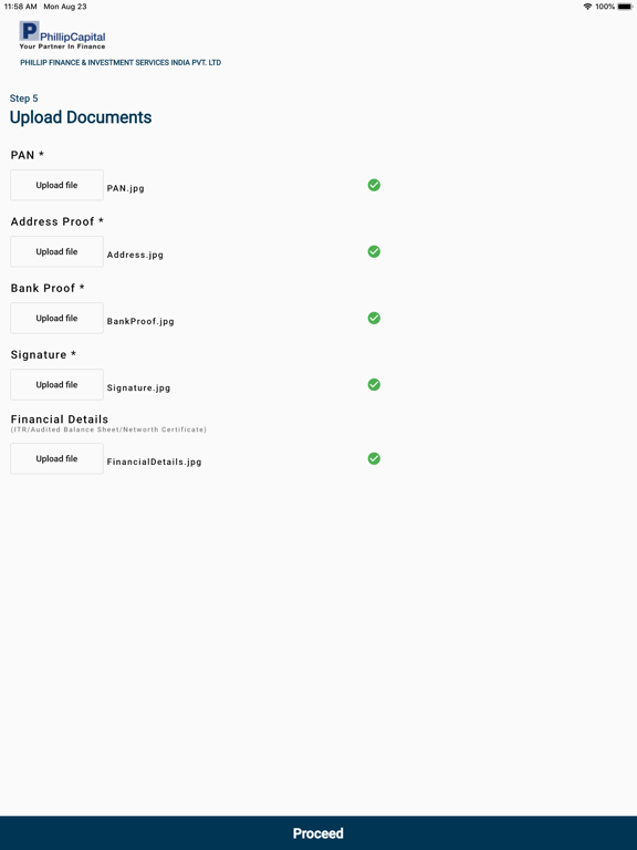 Tangkapan layar Phillip eKYC iPad 