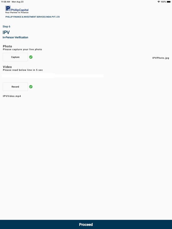 Tangkapan layar Phillip eKYC iPad 