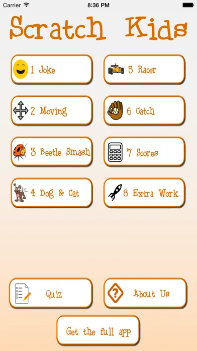 Capturas de tela do Tutorials for Scratch Lite