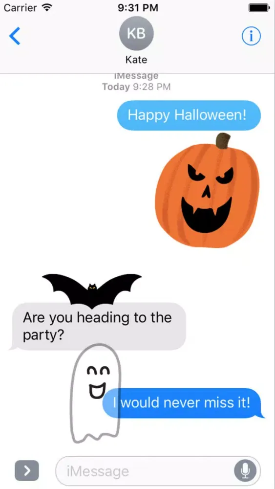 Capturas de pantalla de Spooky Smiles Sticker Pack